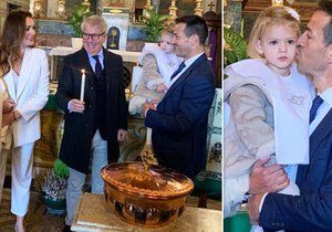 Model Alena Šeredová and her fiance had their beautiful daughter Vivienne baptized.