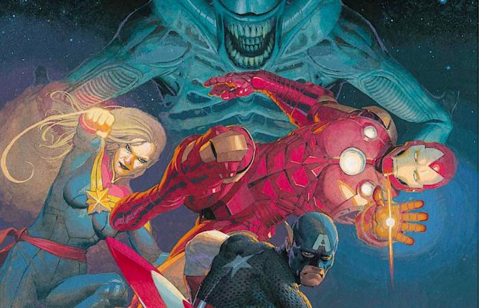 Superheroes fight acid-spewing xenomorphs in Marvel Comics’ ‘Aliens vs. Avengers’