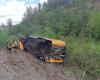 A train ran off the Czech Railways near Prague. On the way, he derailed and flipped onto his side