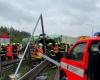 Near Prague, the truck drove in the opposite direction and overturned