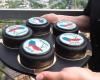 The pastry chef created hockey cakes for the championship. He offers them in a cafe in the clouds