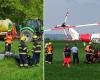 A serious accident on the main road from Pilsen to Karlovy Vary, the LZS helicopter had to be used for motorcyclists